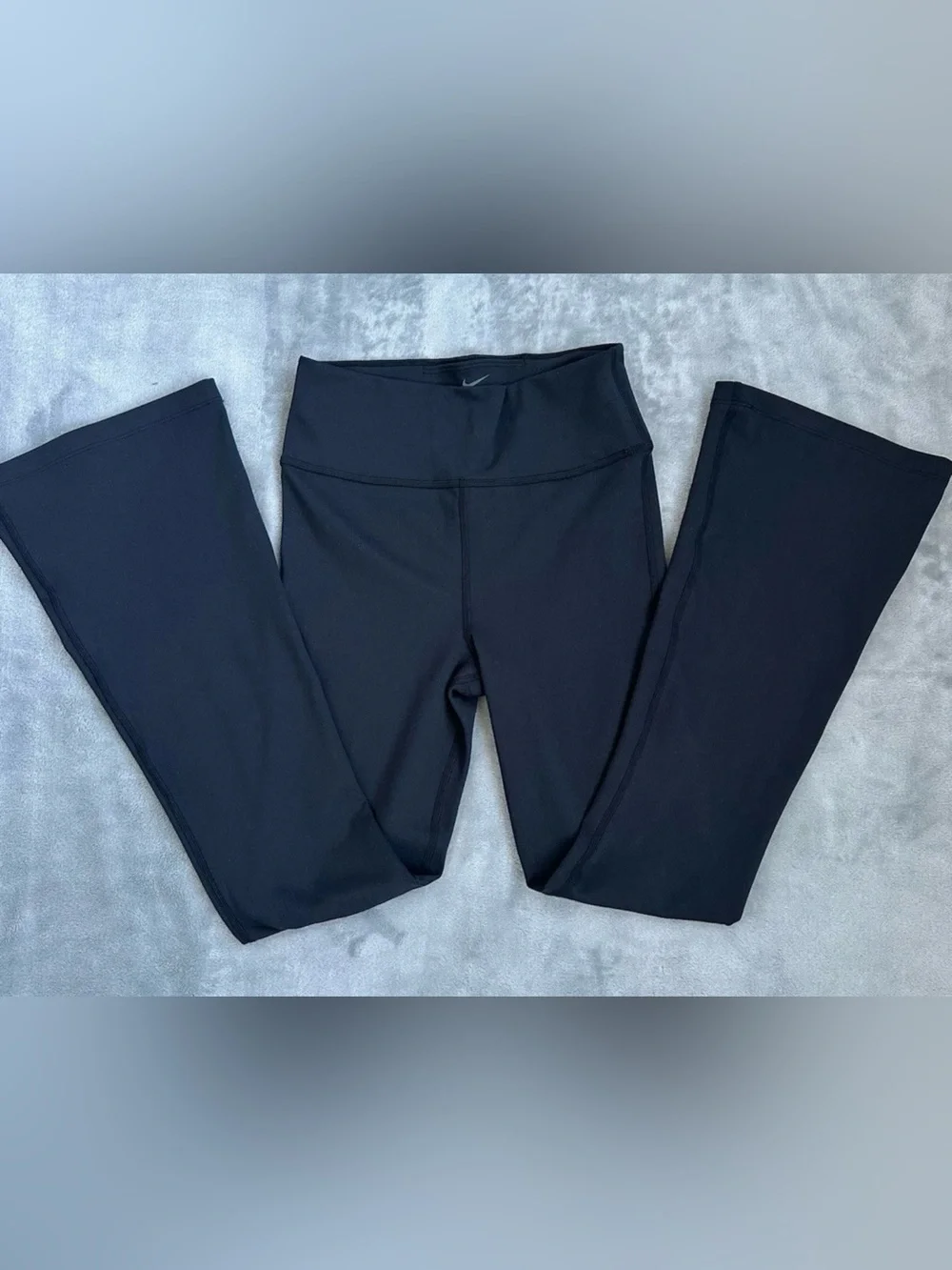 Nike Black Girls' Flare Athletic Leggings with White Swoosh